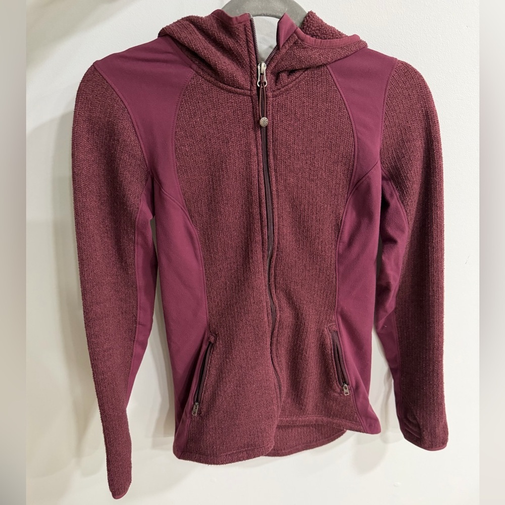 Athleta Maroon Zip-Up Hoodie